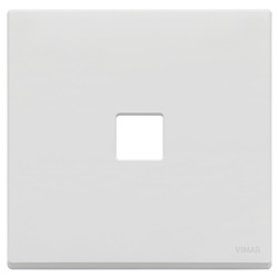 Placca 2 moduli Flat bianco matt metallo per impianti elettrici incasso