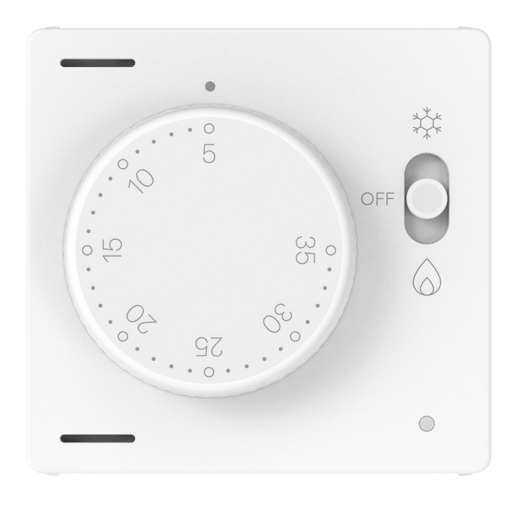 Termostato digitale compatto bianco 2 moduli controllo temperatura estate/inverno per impianti domestici e professionali