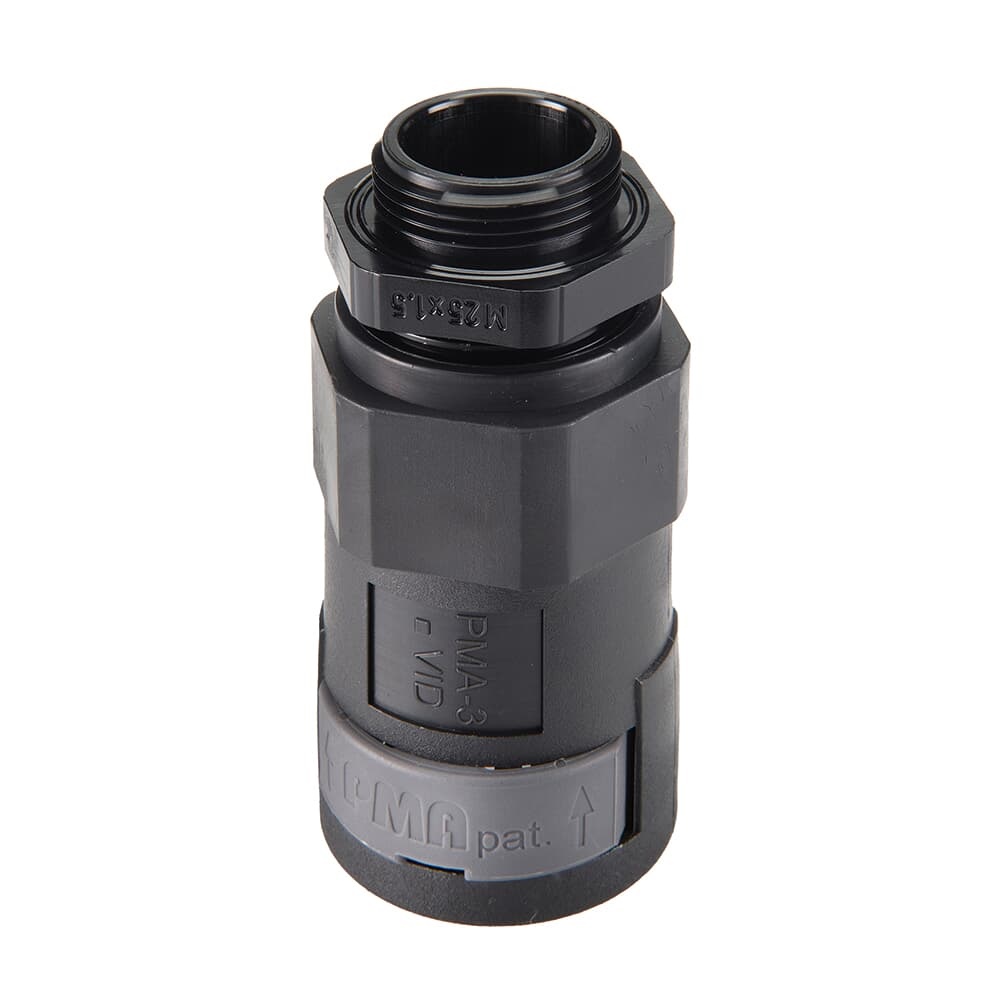 Raccordo dritto PA6 con pressacavo M40 NW36 22-32 mm IP66 nero per installazioni elettriche