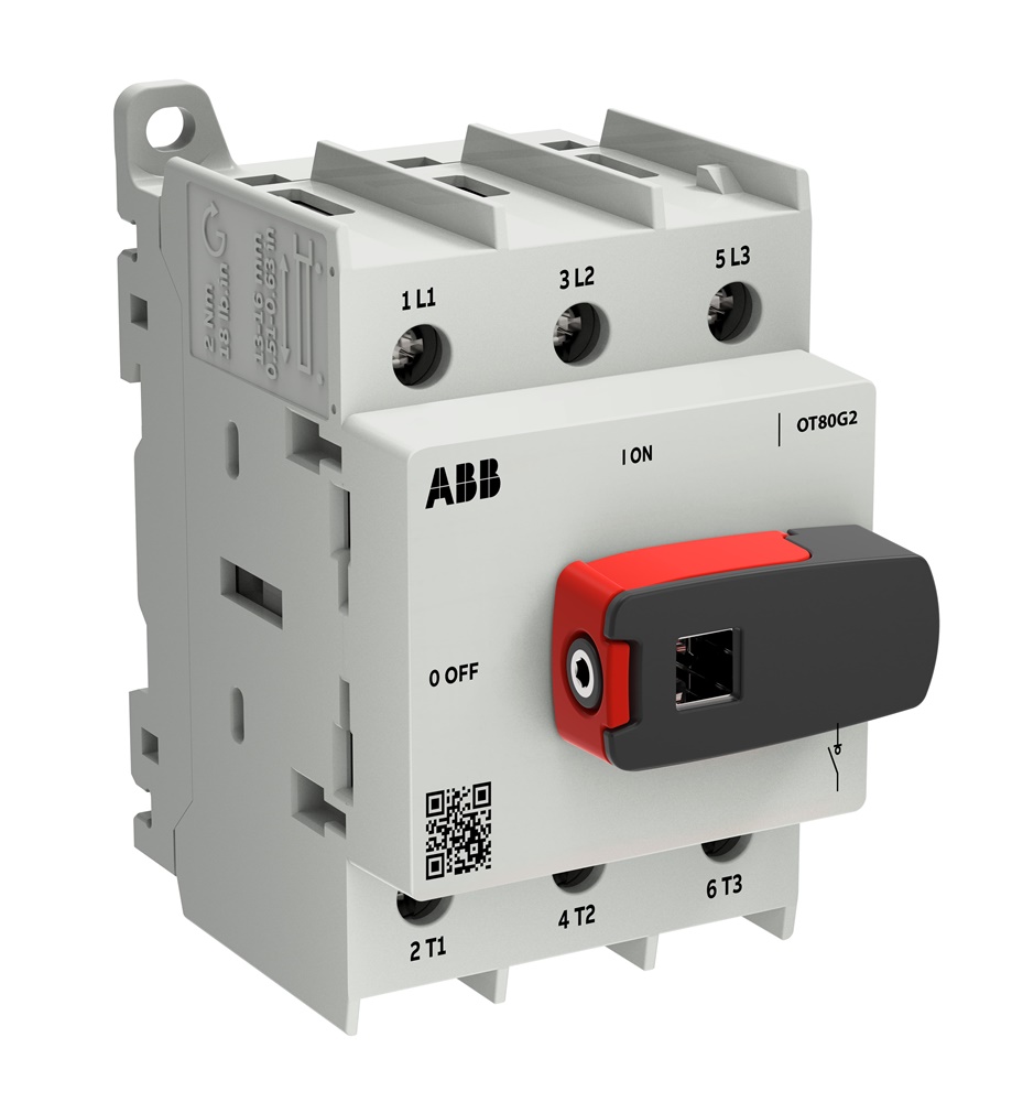 Switch disconnettore OT80G2-3BS 3 poli montaggio su guida DIN per protezione impianti elettrici