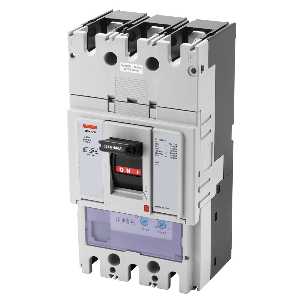 Interruttore modulare MSX 400 3 poli 400A 36kA protezione termica industriale e civile