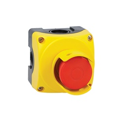 Pulsante emergenza industriale 40 mm push/pull contatto 1NC protezione robusta