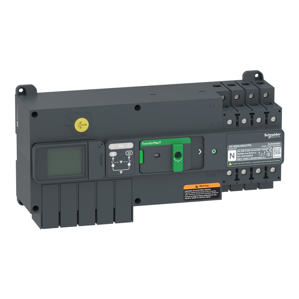 Interruttore trasferimento automatico TransferPacT Active 40A 400V 4 poli per impianti industriali e commerciali
