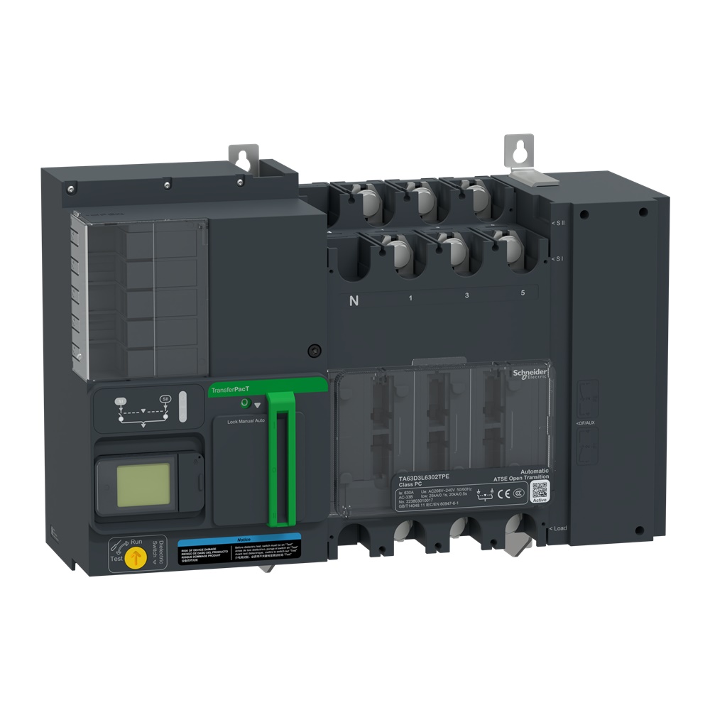Interruttore trasferimento automatico TransferPacT Active 630A 230V 3 poli LCD per impianti industriali e commerciali