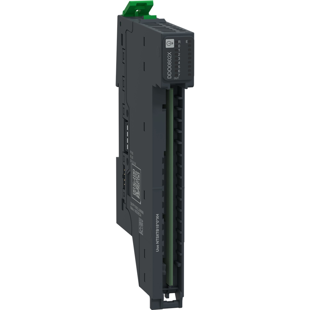 Modulo uscite digitali 8 canali 24V 500mA source 1/2 fili per automazione industriale
