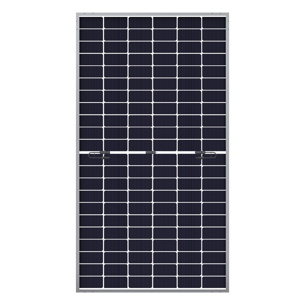 Modulo fotovoltaico bifacciale 735W 23,7% efficienza celle monocristalline doppio vetro per impianti solari ad alta efficienza