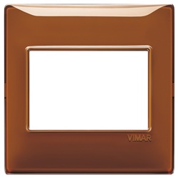 Placca 3 moduli tecnopolimero Reflex colore tabacco per impianti elettrici