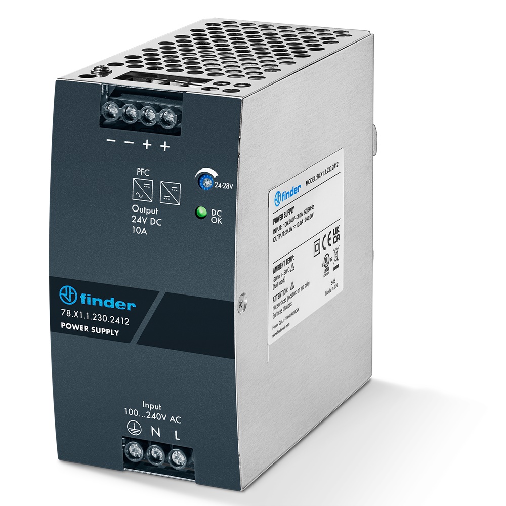 Alimentatore switching 10A 24VDC 240W montaggio guida DIN