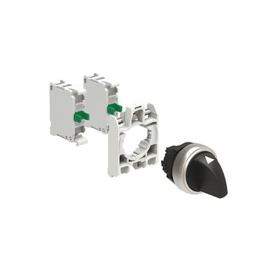 Kit selettore plastica 3 posizioni stabili 2 contatti NO per impianti elettrici