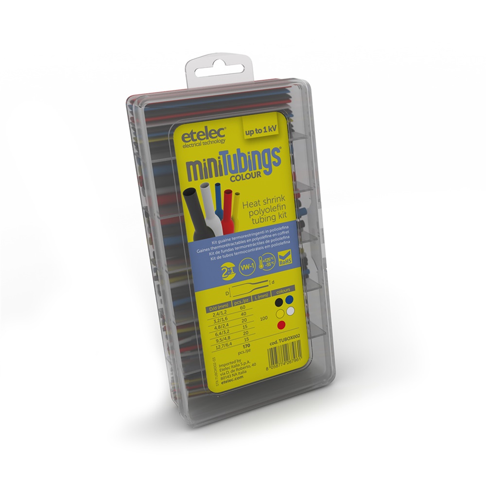 Guaine termorestringenti colorate kit spezzoni assortiti poliolefina isolamento elettrico bassa tensione