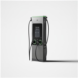 Caricatore veicoli elettrici C50 50kW DC doppia uscita CCS2 RFID mercato europeo bianco