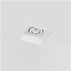 Downlight quadrato orientabile in gesso rasato bianco incasso GU10 IP20 per illuminazione ambienti interni