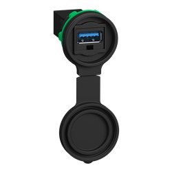 Porta USB 3.0 tipo A da pannello Harmony XB5 22 mm con copertura in gomma per automazione industriale