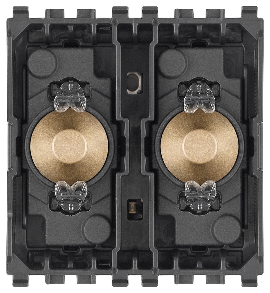 Comando domotico Vintage 2 leve 2 moduli LED RGB oro satinato per automazione casa