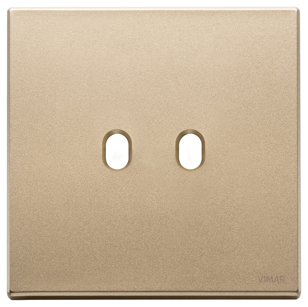 Placca 2 moduli metallo oro satinato Vintage per comandi elettrici