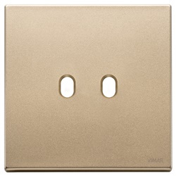 Placca 2 moduli metallo oro satinato Vintage per comandi elettrici
