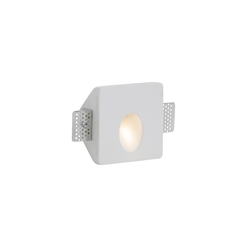 Segnapasso incasso gesso bianco LED 1W 3000K IP20 luce calda parete