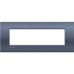 Placca 7 moduli metallo Blue Moon per impianti elettrici design moderno
