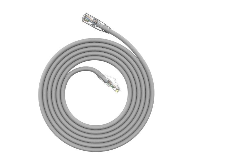 Patch cord CAT6a U/UTP LSZH 1m grigio con manicotto anti-piegatura per reti ad alta velocità