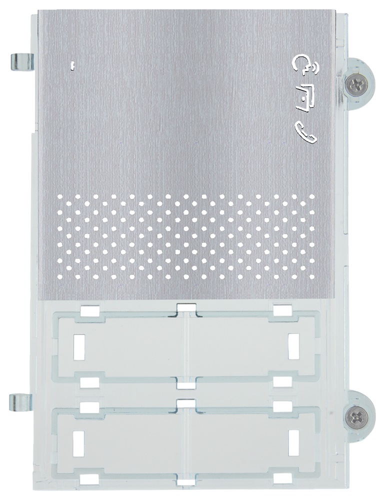 Modulo frontale audio Pixel grigio design moderno per installazioni elettriche professionali