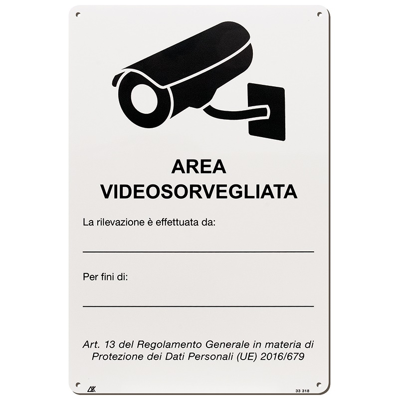 CARTELLO AREA VIDEOSORVEGLIATA