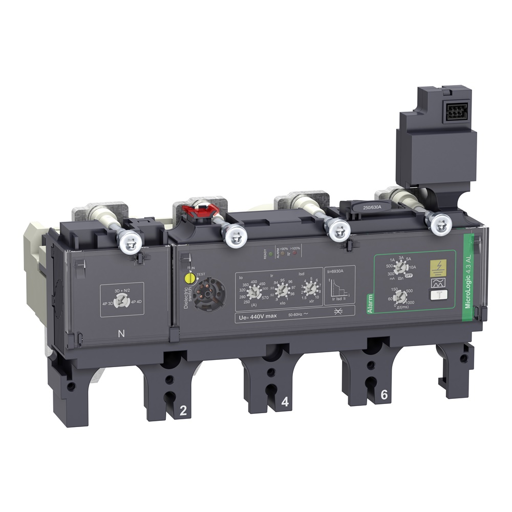 Sganciatore MicroLogic 4.3 AL 570A 4 poli per interruttori ComPacT NSX 630 protezioni elettroniche base allarme differenziale