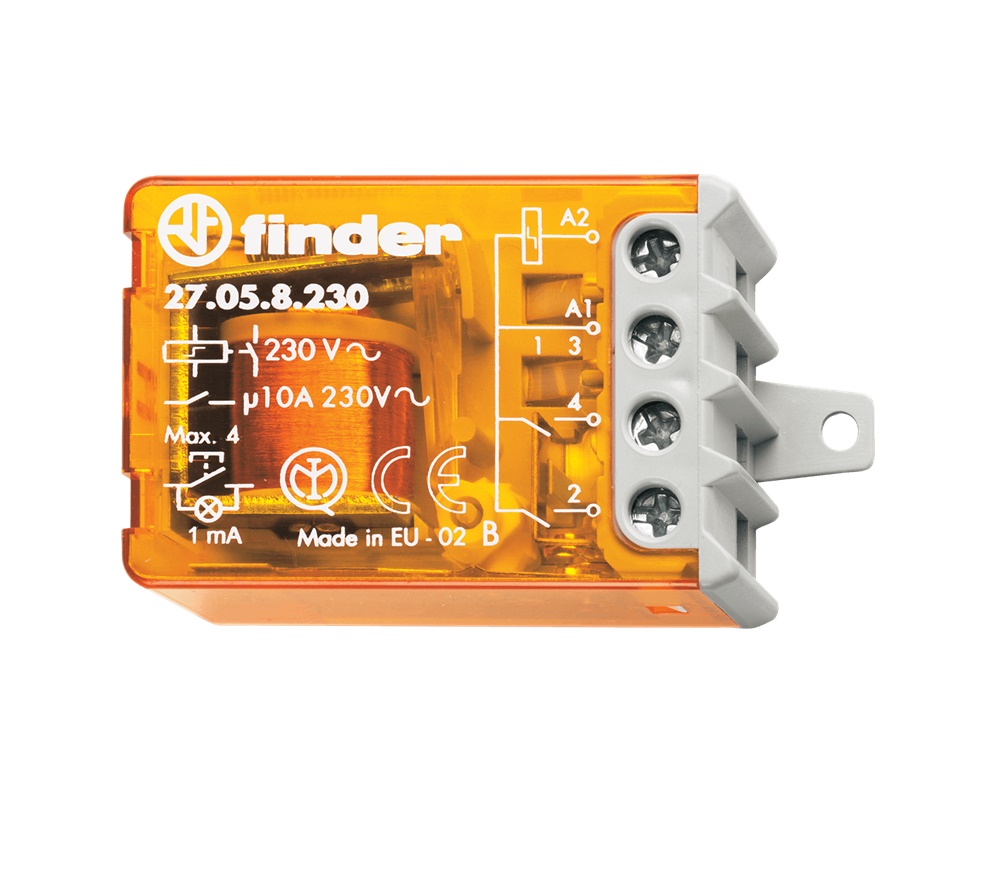 Relè impulsi 10A 1NO AgNi incasso AC 184-253V IP20