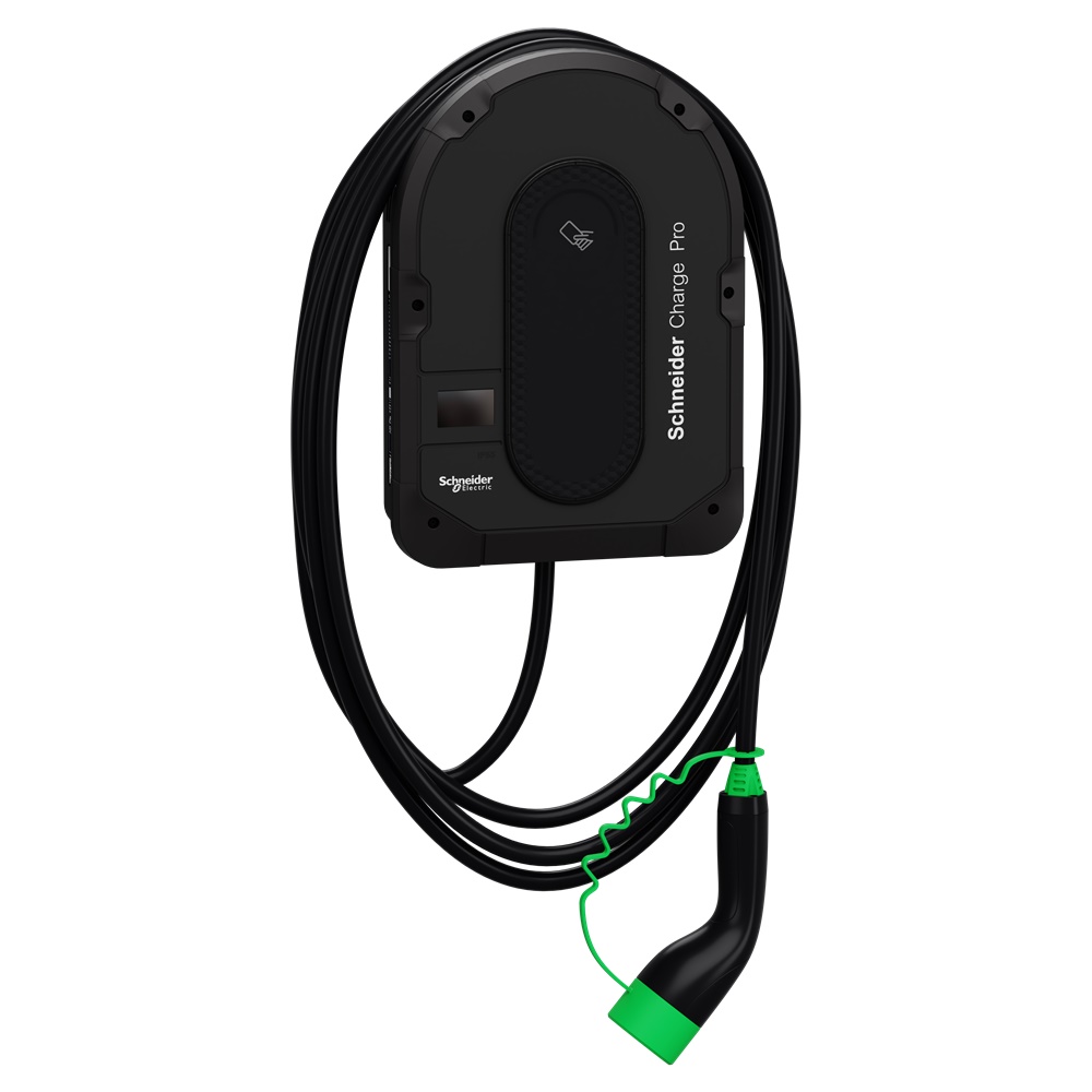 Stazione ricarica Schneider Charge Pro 22kW trifase cavo integrato MID 4G per veicoli elettrici uso domestico e flotte