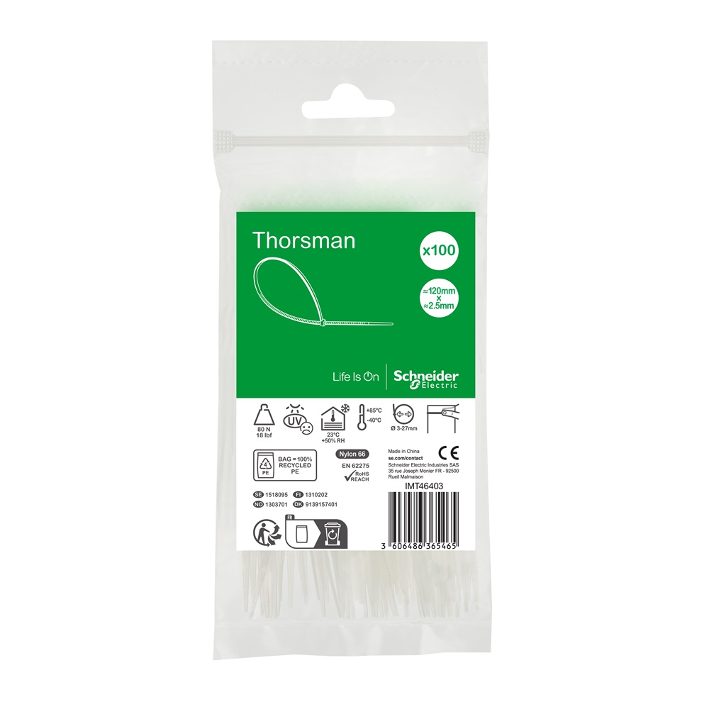 Fascette serracavi autobloccanti 120x2,5 mm trasparenti poliammide per cablaggio industriale e domestico, resistenza 80N, autoestinguenti UL94 V2, confezione 100 pezzi