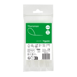 Fascette serracavi autobloccanti 120x2,5 mm trasparenti poliammide per cablaggio industriale e domestico, resistenza 80N, autoestinguenti UL94 V2, confezione 100 pezzi