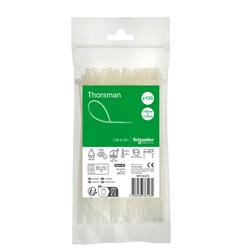 Fascette serracavi autobloccanti 150x3,6 mm trasparenti in poliammide per cablaggio e fissaggio cavi, resistenza 180N, uso industriale e domestico