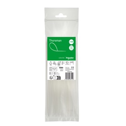 Fascette serracavi 200x2,5 mm trasparenti autobloccanti per cablaggio e fissaggio cavi