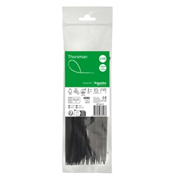 Fascette serracavi 200x2,5 mm nere autobloccanti PA66 UV resistenti 100 pezzi per cablaggio e fissaggio cavi