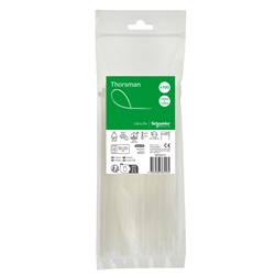 Fascette serracavi autobloccanti 200x3,6 mm trasparenti per cablaggio e fissaggio cavi