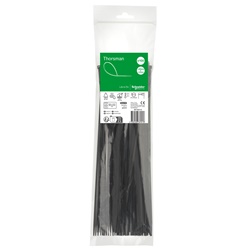 Fascette serracavi autobloccanti 300x3,6 mm nere in poliammide UV resistenti uso elettrico e industriale, confezione 100 pezzi