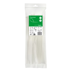 Fascette serracavi 300x4,8 mm in poliammide trasparente autobloccanti per cablaggio e fissaggio cavi