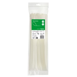 Fascette serracavi trasparenti 370x4,8 mm autobloccanti in poliammide, uso cavi e tubi, resistenti fuoco UL94 V2