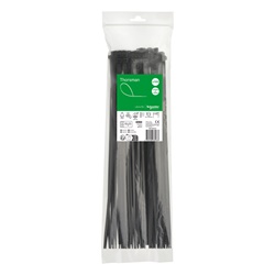 Fascette serracavi 370x4,8 mm nere autobloccanti PA66 UV resistenti uso industriale e domestico
