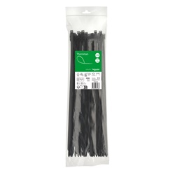 Fascette serracavi autobloccanti 380x7,6mm nere PA66 UV resistenti uso elettrico e industriale, confezione 100 pezzi