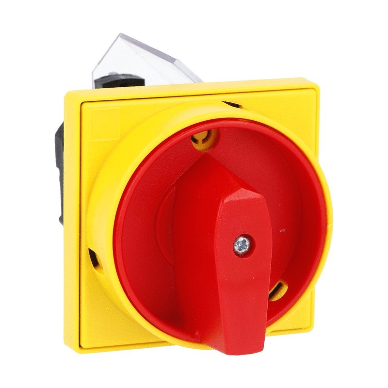 Interruttore 4 poli 20A commutatore a camme serie GN U25 con blocco lucchetto rosso/giallo montaggio frontale