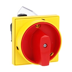 Interruttore 4 poli 20A commutatore a camme serie GN U25 con blocco lucchetto rosso/giallo montaggio frontale