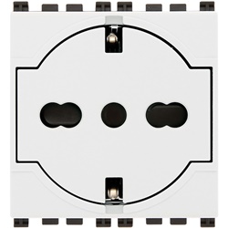 Presa universale 2 poli più terra P40 con portafusibile a filo per installazioni elettriche professionali e domestiche
