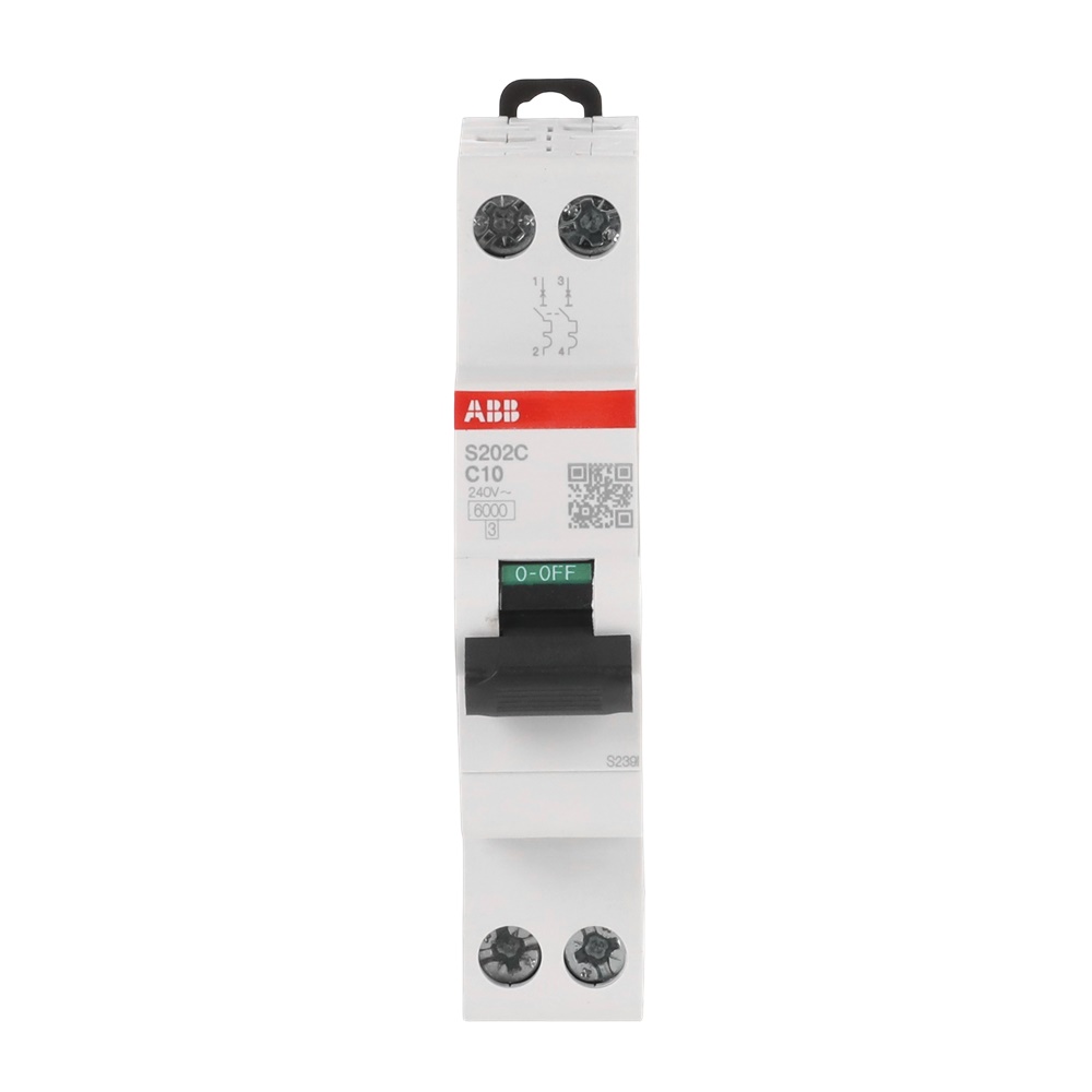 Interruttore Automatico Miniaturizzato S202C 2P 10A Curva C 230V 6kA protezione circuiti