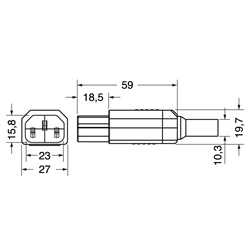 PRESA VOLANTE TRIPOLARE C13