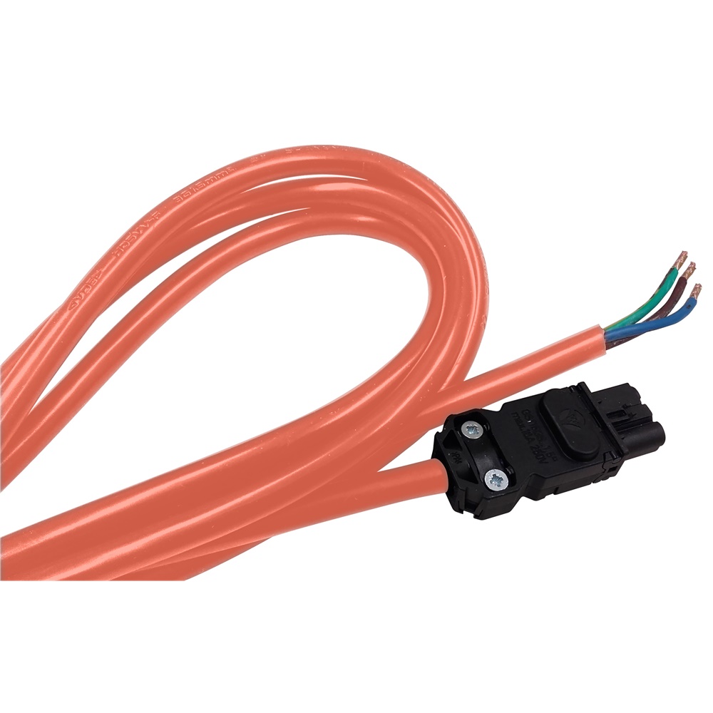 Cavo alimentazione arancione IEC 3 fili 16 AWG rame flessibile per installazioni elettriche professionali