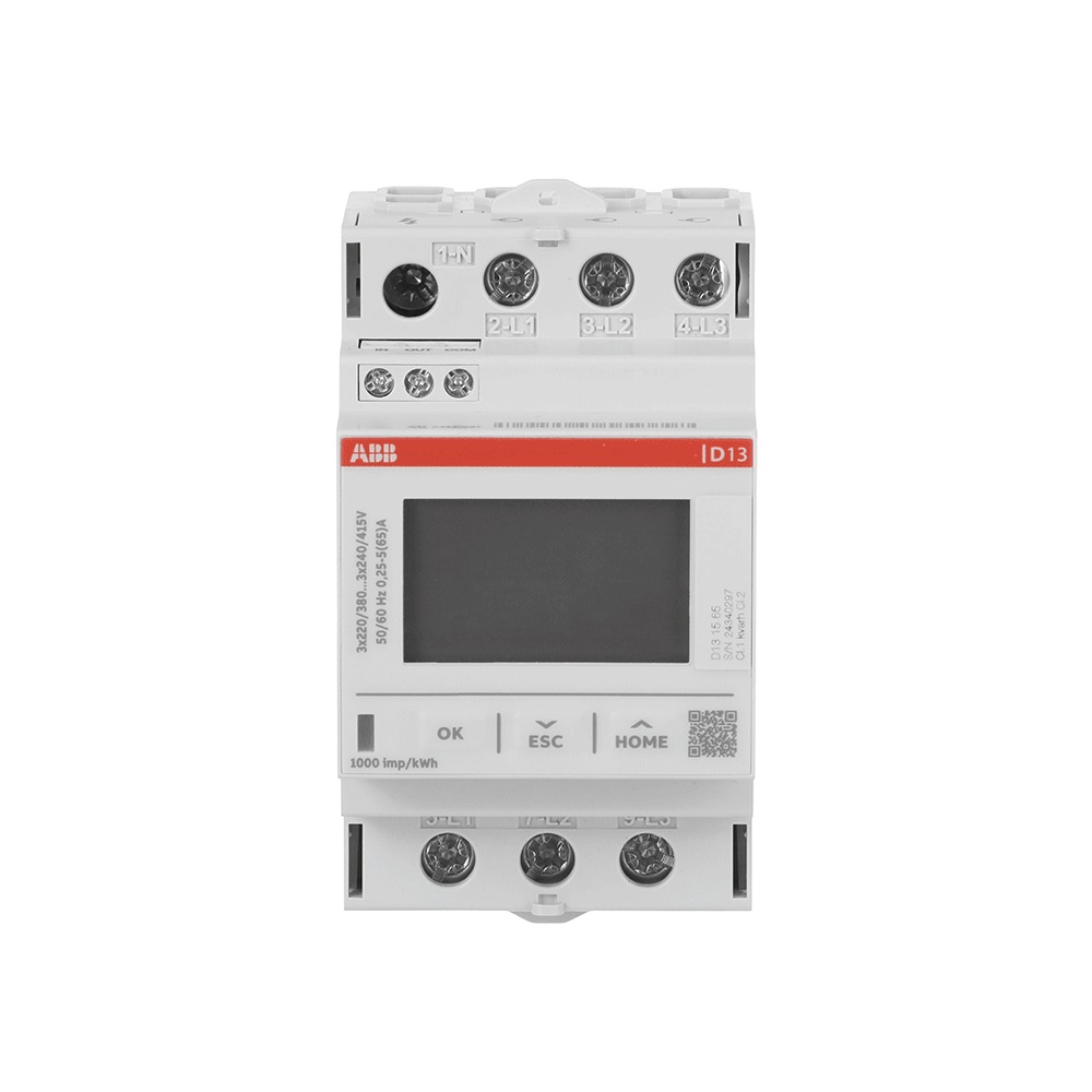 Energy meter trifase 65A 3 moduli DIN precisione classe 1 uso industriale
