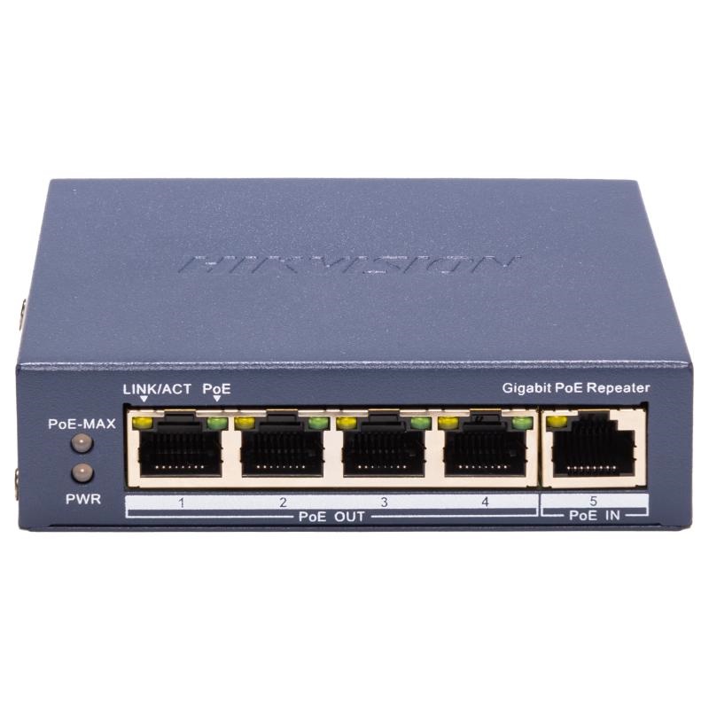 Repeater PoE Gigabit 5 porte con alimentazione Ethernet per reti aziendali e domestiche