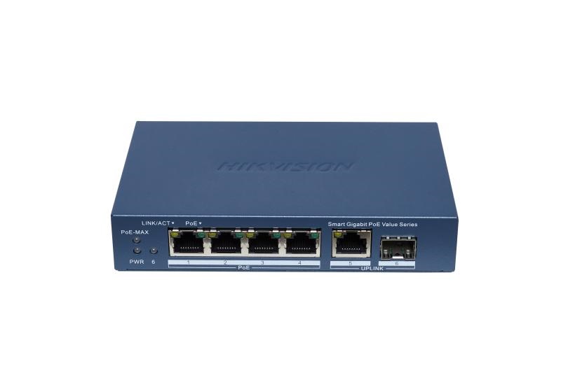 Switch PoE Gigabit Smart Managed 4 porte RJ45 PoE 1 porta RJ45 1 porta SFP per reti professionali