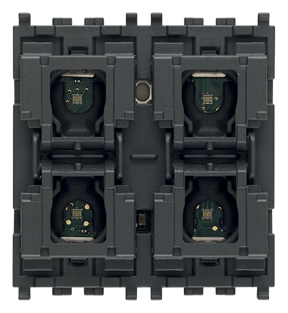 Comando KNX Secure 4 pulsanti LED RGB temperatura integrata 2 moduli Eikon Arké Plana