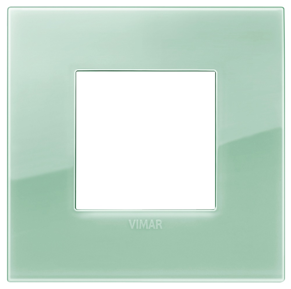 Placca Classic 2 moduli tecnopolimero Reflex salvia per impianti elettrici